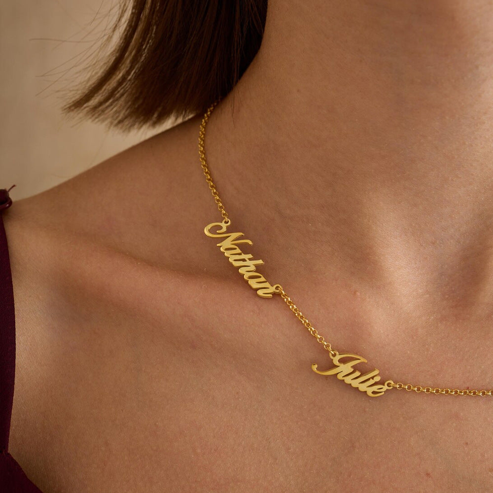 Stylish and personalised: custom-cut necklaces with multiple names