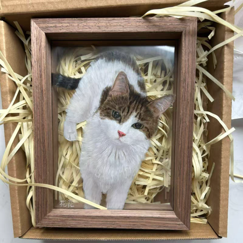 Personalized Pet Portrait Hand-Painted Glass Frame