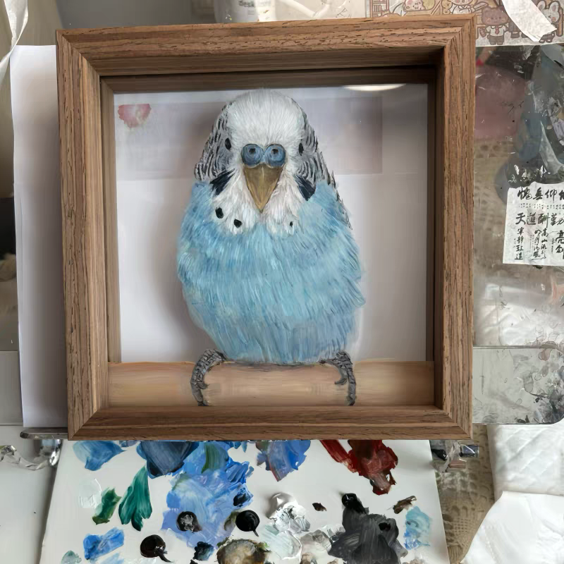 Personalized Pet Portrait Hand-Painted Glass Frame