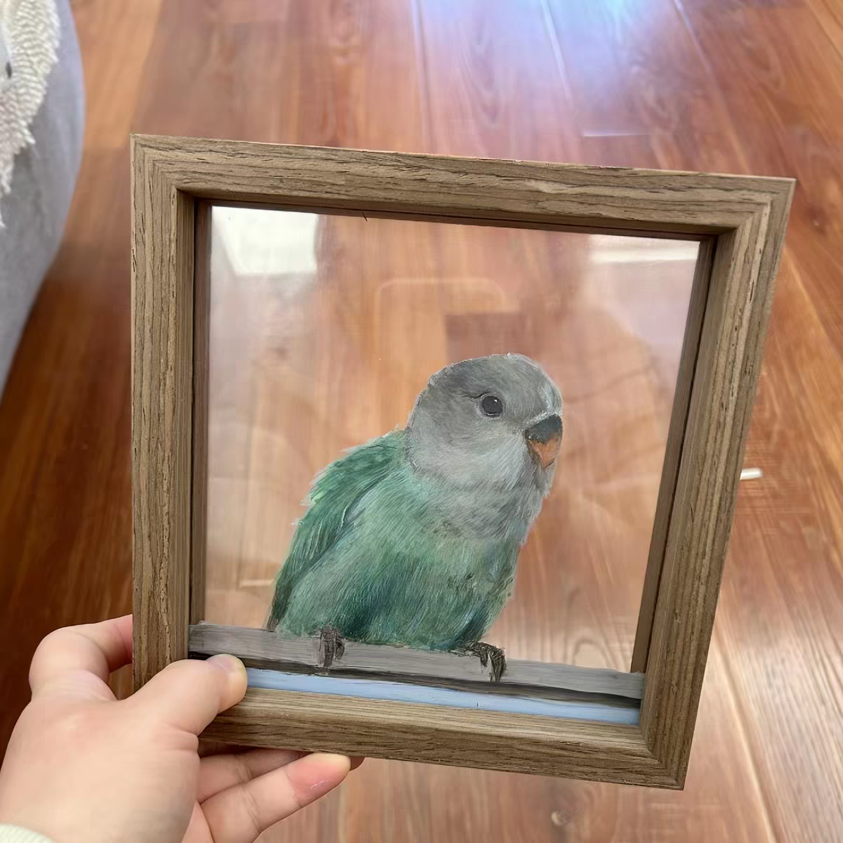 Personalized Pet Portrait Hand-Painted Glass Frame
