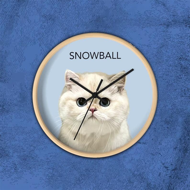 Custom Pet Photo Minimalist Wall Clock for the Home