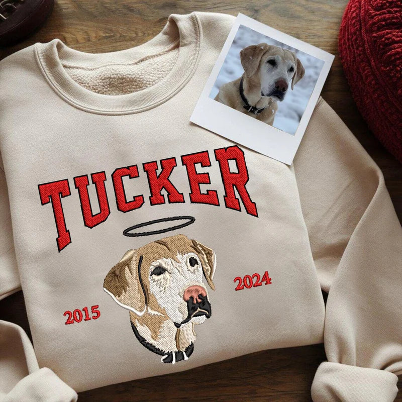 Customised embroidered clothing featuring your pet’s photo