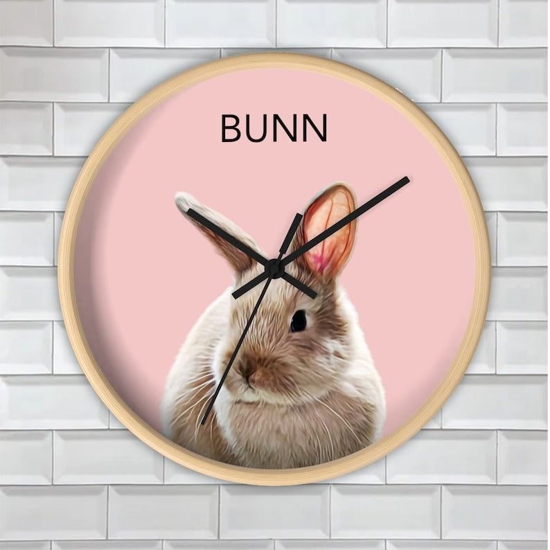 Custom Pet Photo Minimalist Wall Clock for the Home