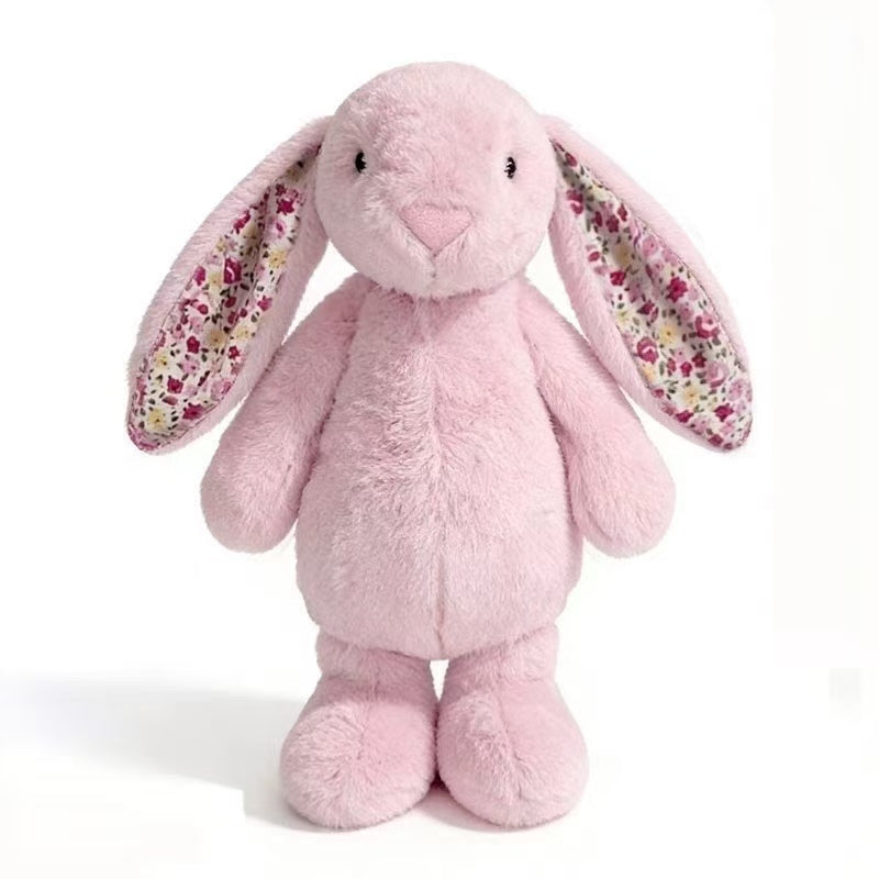 Custom-made Plush Rabbit Toy with Flower-Ear Embroidery