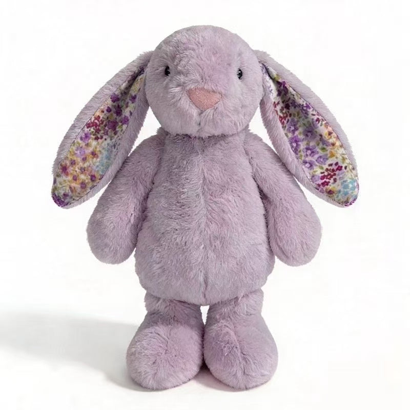 Custom-made Plush Rabbit Toy with Flower-Ear Embroidery