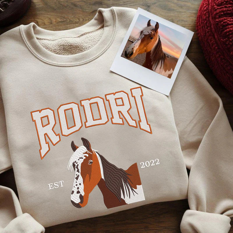 Customised embroidered clothing featuring your pet’s photo