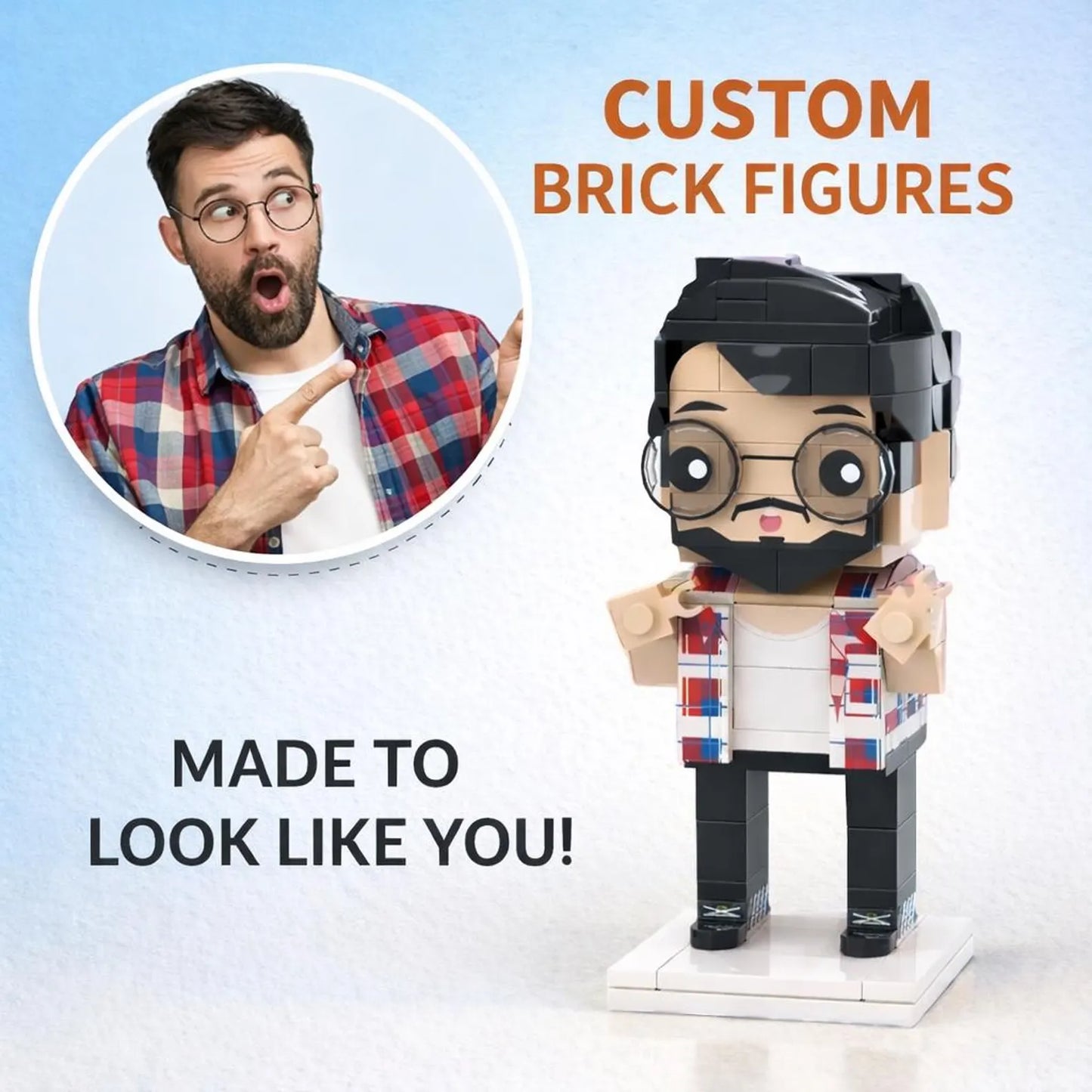 Personalized Building Block, Brick Me Figure, Photo Puzzle Toy