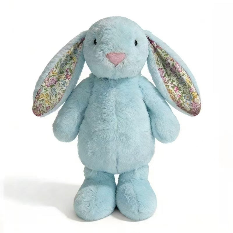 Custom-made Plush Rabbit Toy with Flower-Ear Embroidery