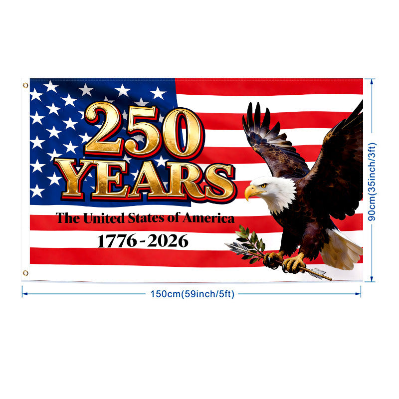 USA 250th Anniversary Commemorative Flag - Premium 3x5ft Outdoor Banner & Garden Flags