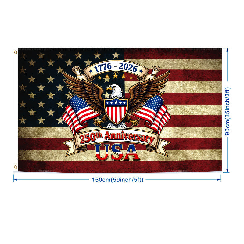 USA 250th Anniversary Commemorative Flag - Premium 3x5ft Outdoor Banner & Garden Flags
