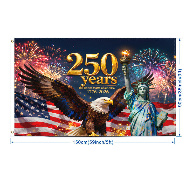 USA 250th Anniversary Commemorative Flag - Premium 3x5ft Outdoor Banner & Garden Flags