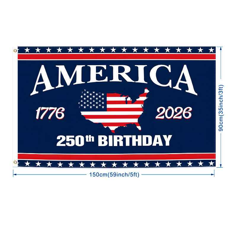 USA 250th Anniversary Commemorative Flag - Premium 3x5ft Outdoor Banner & Garden Flags