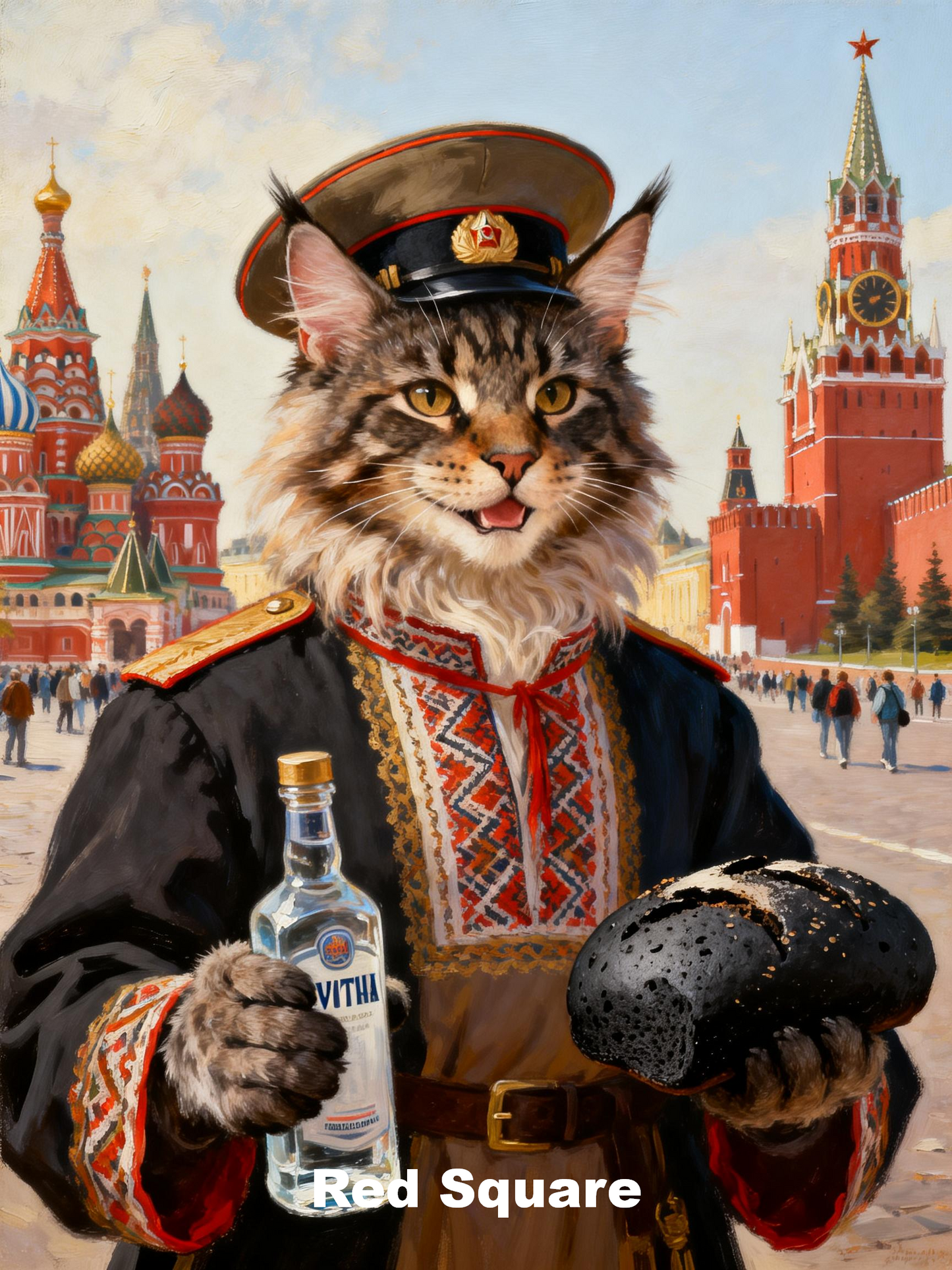Personalized Pet World Tour Portrait, Pet at Famous Landmarks Painting